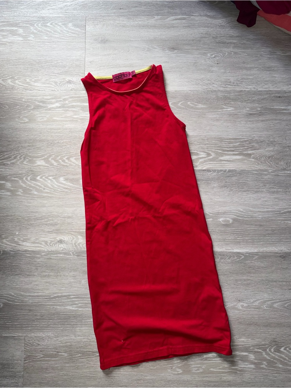 Boohoo Red Sleeveless Bodycon Midi Dress
